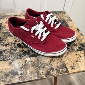 Vans Women’s Burgundy Canvas Low-Top Sneakers 7.5